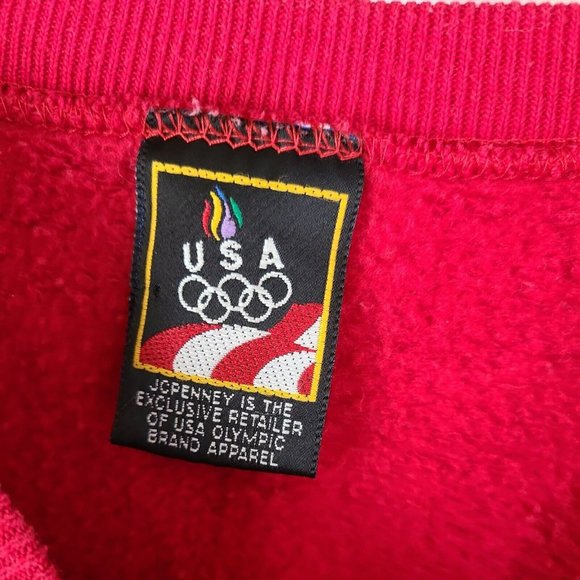 VTG USA Olympics Sweatshirt Adult Large L Red JC Penney Crewneck Retro Hip Hop - Picture 3 of 10